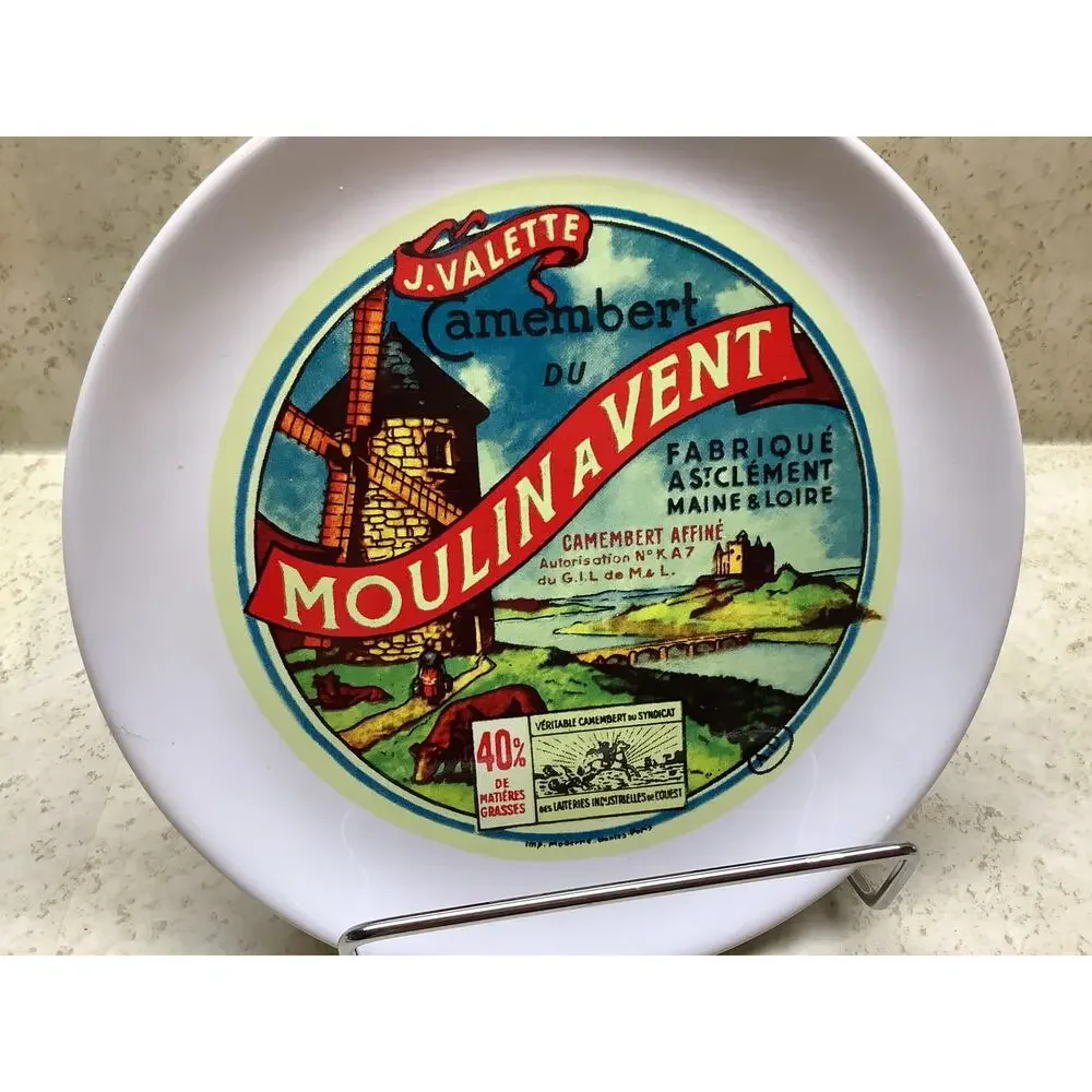 French Milk Maid Plates Art Nouveau Style Set of 4 Cheese Plates - all different